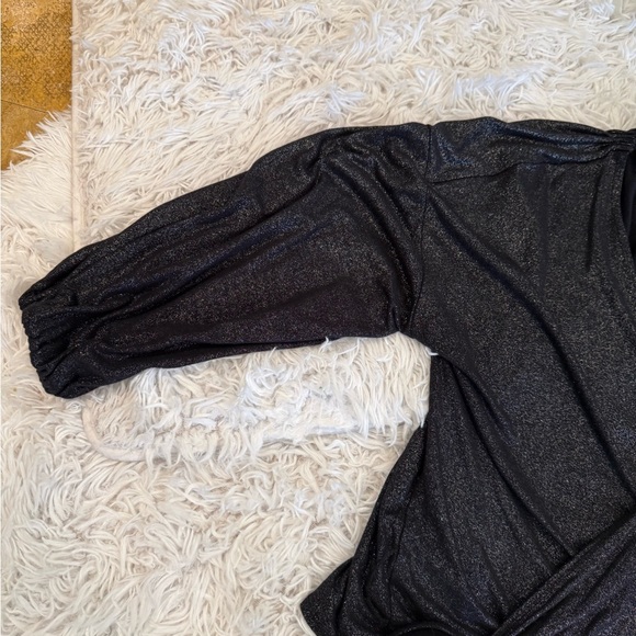 Shimmering Black Wrap Top - Picture 4 of 5